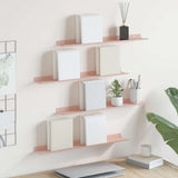 Mensola sospesa 4 pcs Rosa 60 x 8,5 x 2,5 cm Acciaio