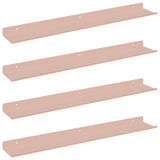Mensola sospesa 4 pcs Rosa 60 x 8,5 x 2,5 cm Acciaio