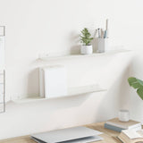 Mensola sospesa 2 pcs Bianco 60 x 8,5 x 2,5 cm Acciaio