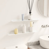 Mensola sospesa 2 pcs Bianco 60 x 8,5 x 2,5 cm Acciaio
