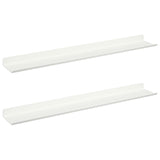Mensola sospesa 2 pcs Bianco 60 x 8,5 x 2,5 cm Acciaio