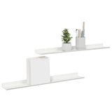 Mensola sospesa 2 pcs Bianco 60 x 8,5 x 2,5 cm Acciaio