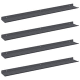 Mensola sospesa 4 pcs Antracite 80 x 9 x 2,5 cm Acciaio