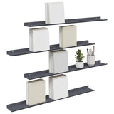 Mensola sospesa 4 pcs Antracite 80 x 9 x 2,5 cm Acciaio