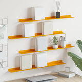 Mensola sospesa 4 pcs Giallo senape 80 x 9 x 2,5 cm Acciaio