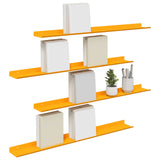 Mensola sospesa 4 pcs Giallo senape 80 x 9 x 2,5 cm Acciaio