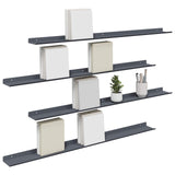 Mensola sospesa 4 pcs Antracite 100 x 9 x 2,5 cm Acciaio