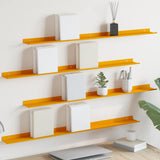 Mensola sospesa 4 pcs Giallo senape 100 x 9 x 2,5 cm Acciaio