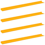 Mensola sospesa 4 pcs Giallo senape 100 x 9 x 2,5 cm Acciaio