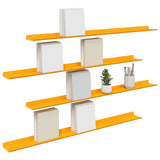 Mensola sospesa 4 pcs Giallo senape 100 x 9 x 2,5 cm Acciaio