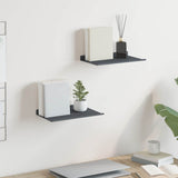 Mensola sospesa 2 pcs Antracite 30 x 18 x 2,5 cm Acciaio