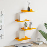Mensola sospesa 4 pcs Giallo senape 30 x 18 x 2,5 cm Acciaio