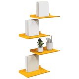 Mensola sospesa 4 pcs Giallo senape 30 x 18 x 2,5 cm Acciaio