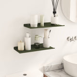 Mensola sospesa 2 pcs Verde oliva 40 x 18 x 2,5 cm Acciaio