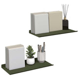Mensola sospesa 2 pcs Verde oliva 40 x 18 x 2,5 cm Acciaio