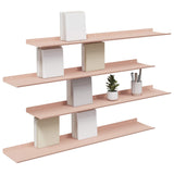 Mensola sospesa 4 pcs Rosa 100 x 18 x 2,5 cm Acciaio