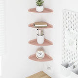 Mensola sospesa con lo scaffale 4 pcs Rosa 18 x 18 x 2 cm