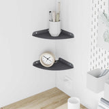 Mensola sospesa con lo scaffale 2 pcs Antracite 18 x 18 x 2 cm