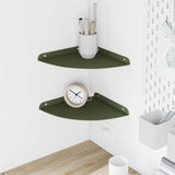 Mensola sospesa 2 pcs Verde oliva 24 x 24 x 2 cm