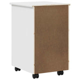 Mobile con Ruote Bianco 34 x 39 x 56 cm Legno di pino massiccio