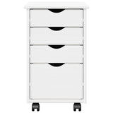 Mobile con Ruote Bianco 34 x 39 x 56 cm Legno di pino massiccio