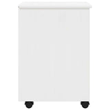 Mobile con Ruote Bianco 34 x 39 x 56 cm Legno di pino massiccio