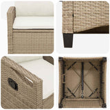 Sedia da Giardino 2 pcs Beige e Crema 56 x 60 x 112 cm