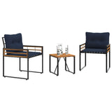 Set di Mobili da Esterno con cuscino 3 pcs Navy