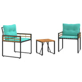 Set di Mobili da Esterno con cuscino 3 pcs Turchese
