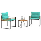 Set di Mobili da Esterno con cuscino 3 pcs Turchese