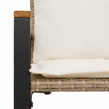 panchina Beige e Bianco Crema 115 x 65 x 72 cm Rattan
