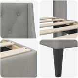 Struttura del letto Grigio chiaro 140 x 200 cm Velluto