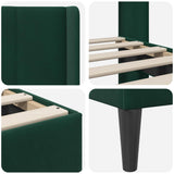 Struttura del letto Verde Scuro 90 x 190 cm Velluto