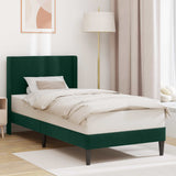 Struttura del letto Verde Scuro 90 x 190 cm Velluto
