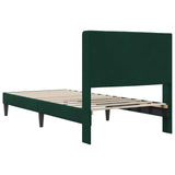Struttura del letto Verde Scuro 90 x 190 cm Velluto