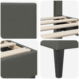 Struttura del letto Grigio Scuro 80 x 200 cm Tessuto in Cords