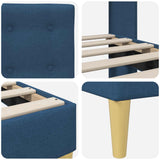 Struttura del letto con testiera Blu 200 x 200 cm Tessuto