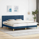 Struttura del letto con testiera Blu 200 x 200 cm Tessuto