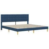 Struttura del letto con testiera Blu 200 x 200 cm Tessuto