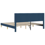 Struttura del letto con testiera Blu 200 x 200 cm Tessuto