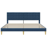 Struttura del letto con testiera Blu 200 x 200 cm Tessuto