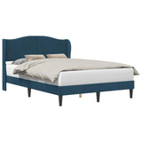Struttura del letto con testiera Blu 120 x 190 cm Velluto