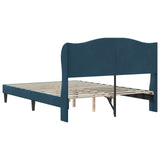 Struttura del letto con testiera Blu 120 x 190 cm Velluto