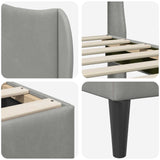 Struttura del letto Grigio Chiaro 140 x 190 cm Velluto