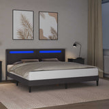 Struttura del letto con testiera Grigio 180 x 200 cm Similpelle