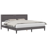 Struttura del letto con testiera Grigio 180 x 200 cm Similpelle