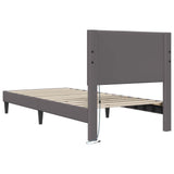 Struttura del letto con testiera Grigio 80 x 200 cm Similpelle