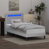 Struttura del letto con testiera Bianco 90 x 200 cm Similpelle