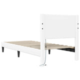 Struttura del letto con testiera Bianco 90 x 200 cm Similpelle