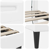 Struttura del letto con testiera Bianco 100 x 200 cm Similpelle